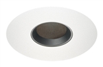 Juno Aculux Recessed Lighting 4332N-WH-FM 3-1/4" Lensed Pinhole Flush Mount, Line Voltage, Low Voltage, LED, Black Alzak Reflector, White Trim