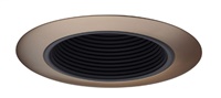 Juno Aculux Recessed Lighting 434NB-ABZ (3DBAF B ABZR) 3-1/4" Low Voltage, LED Deep Downlight Baffle, Black Baffle Aged Bronze Trim