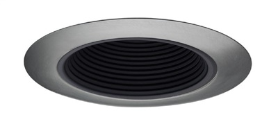 Juno Aculux Recessed Lighting 434NB-SC (3DBAF B SCR) 3-1/4" Low Voltage, LED Deep Downlight Baffle, Black Baffle Satin Chrome Trim