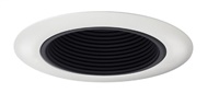 Juno Aculux Recessed Lighting 434NB-WH (3DBAF B WHR) 3-1/4" Low Voltage, LED Deep Downlight Baffle, Black Baffle White Trim