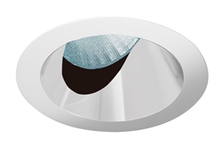 Juno Aculux Recessed Lighting 436NC-SFWH 3-1/4" Line Voltage, Low Voltage, LED Slot Angle Cut , Clear Reflector, White Ring, Self Flanged Trim