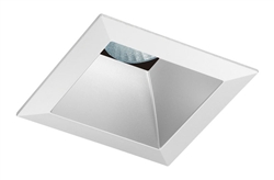Juno Aculux Recessed Lighting 437SQHZ-SF-WH 3-1/4" Line Voltage, Low Voltage, LED Square Downlight Haze Reflector, White Self Flanged Trim