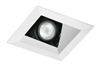Juno Aculux Recessed Lighting 438SQW-SF 3-1/4" Line Voltage, Low Voltage, LED Square Angle Cut Reflector Self Flanged Square Downlight, White Trim