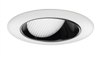 Juno Aculux Recessed Lighting 439NB-WH 3-1/4" Line Voltage, Low Voltage, LED Downlight Lensed Wall Wash, Black Alzak Reflector, White Trim