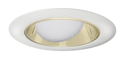 Juno Aculux Recessed Lighting 439NG-WH 3-1/4" Line Voltage, Low Voltage, LED Downlight Lensed Wall Wash, Gold Alzak Reflector, White Trim