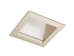 Juno Aculux Recessed Lighting 439SQWHZ-SF 3-1/4" Line Voltage, Low Voltage, LED Lensed Wall Wash Reflector Square Downlight, Wheat Haze Self Flanged Trim