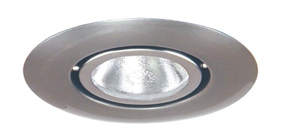 Juno Recessed Lighting 440-SC (440 SC) 4" Line Voltage, Low Voltage, Flush Gimbal Ring Trim, GU10 Base, Satin Chrome Trim