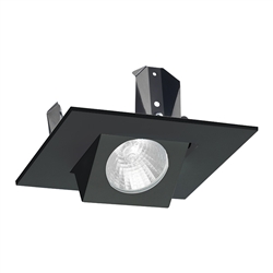 Juno Recessed Lighting 440SQ-BL (440SQ BL) 4" Low Voltage Square Adjustable Flush Gimbal Downlight Trim, Black Trim