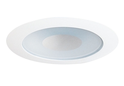 Juno Recessed Lighting 441W-WH (441 WWH) 4" Low Voltage Adjustable Frosted Lens with Clear Center Trim, White Trim