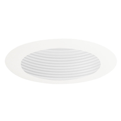 Juno Recessed Lighting 444W-WH (444 WWH) 4" Low Voltage Adjustable Baffle Trim, White Baffle, White Trim