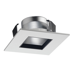 Juno Recessed Lighting 447SQ-HZ-WH (447SQ HZWH) 4" Low Voltage Square Downlight Trim, Haze Reflector, White Trim