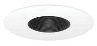 Juno Recessed Lighting 454B-WH (454 BWH) 6" Low Voltage, Adjustable Baffle Trim, Black Baffle, White Trim