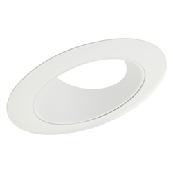 Juno Recessed Lighting 46LW-WH (46L WWH) 4" Standard Slope Trim for Ceiling 9 Degree to 24 Degree, Gloss White Reflector, White Trim Ring