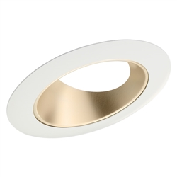 Juno Recessed Lighting 46LWHZ-WH (46L WHZWH) 4" Standard Slope Trim for Ceiling 9 Degree to 24 Degree, Wheat Haze Reflector, White Trim Ring