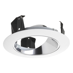 Juno Recessed Lighting 47LC-WH (47L CWH) 4" Adjustable Cone Trim, Clear Reflector White Trim