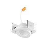 Juno 4RLA 06LM 27K 90CRI WFL 120 FRPC WH Recessed Lighting Adjustable 4" LED Retrofit Trim 2700K, 90 CRI 634 lumens, Wide Flood, White Finish, Less Medium Base Socket Adapter