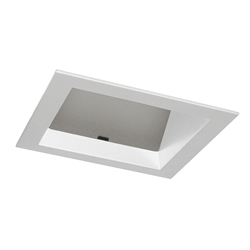 Juno Aculux Recessed Lighting 5001SQW-SF (4SQA W SF WET) 4 inch LED Square Lensed Angle-Cut Reflector, Self Flanged, White Reflector
