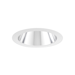 Juno Aculux Recessed Lighting 5007C-SF (4DP CS SF) 4 inch LED Parabolic Cone Trim, Self Flanged, Clear Specular Alzak Finish