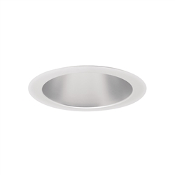 Juno Aculux Recessed Lighting 5007W-SF (4DP W SF) 4 inch LED Parabolic Cone Trim, Self Flanged, White Finish