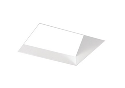 Juno Aculux Recessed Lighting 5008SQW-FM (4SQA W FM) 4 inch LED Square 45 Degree Angle-Cut Reflector, Flush Mount, White Reflector