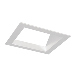 Juno Aculux Recessed Lighting 5008SQW-SF (4SQA W SF) 4 inch LED Square 45 Degree Angle-Cut Reflector, Self Flanged, White Reflector