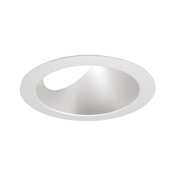 Juno Aculux Recessed Lighting 5008W-SF (4AC W SF) 4 inch LED 45 Degree Angle-Cut Cone Trim, Self Flanged, White Finish