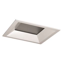 Juno Aculux Recessed Lighting 5301SQBHZ-WH-SF (4SQABV BD WHSF WET) 4 inch LED Square Lensed Adjustable Bevel Trim, Self Flanged, White Trim
