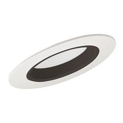 Juno Recessed Lighting 603B-WH (603 BWH) 6" Line Voltage, Super Slope Ceiling Lensed Flat Diffuser Trim, Black Baffle, White Trim