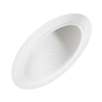 Juno Recessed Lighting 604W-WH (604 WWH) 6" Line Voltage, Fluorescent, Super Slope Ceiling Baffle Downlight Trim, White Baffle, White Trim