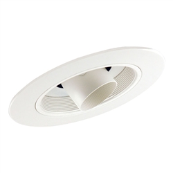 Juno Recessed Lighting 606W-WH (606 WWH) 6" Line Voltage, Super Slope Ceiling Cylinder Spotlight Trim, White Baffle, White Trim