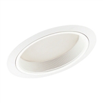 Juno Recessed Lighting 610W-WH (610 WWH) 6" Line Voltage, Slope Ceiling Lensed Shower Trim Flat Diffuser, White Baffle, White Trim