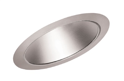 Juno Recessed Lighting 612HZ-SC (612 HZSC) 6" Line Voltage, Fluorescent, Slope Ceiling Reflector Cone Trim, Haze Reflector, Satin Chrome Trim