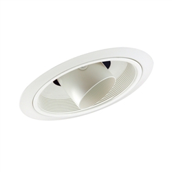 Juno Recessed Lighting 616W-WH (616 WWH) 6" Line Voltage, Slope Ceiling Cylinder Spotlight Trim, White Baffle, White Trim