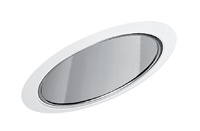 Juno Recessed Lighting 620C-WH (620 CWH) 6" LED Slope Ceiling Reflector Cone Trim, Clear Reflector, White Trim