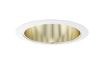 Juno Aculux Recessed Lighting 627G-WH 5-5/8" Line Voltage Deep Downlight Cone, Gold Alzak Reflector, White Trim