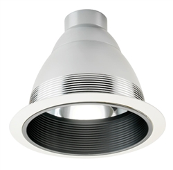 Juno Recessed Lighting 633B-WH 6" Line Voltage, Baffled Multiplier Trim, Black Baffle, White Trim