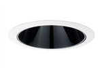 Juno Aculux Recessed Lighting 638B-WH 5-5/8" Low Voltage Angle-Cut Cone, Black Alzak Reflector, White Trim