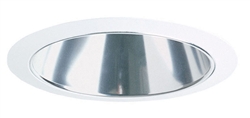 Juno Aculux Recessed Lighting 638C-WH 5-5/8" Low Voltage Angle-Cut Cone, Clear Alzak Reflector, White Trim