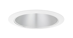 Juno Aculux Recessed Lighting 638HZ-WH 5-5/8" Low Voltage Angle-Cut Cone, Haze Alzak Reflector, White Trim