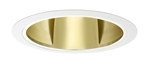 Juno Aculux Recessed Lighting 663G-WH 6" Line Voltage Double Wall Wash, Gold Alzak Reflector, White Trim