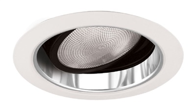 Juno Recessed Lighting 689C-WH (689 CWH) 5" Line Voltage Gimbal Ring in Cone Trim, Clear Reflector, White Trim