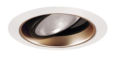 Juno Recessed Lighting 689WHZ-WH (689 WHZWH) 5" Line Voltage Gimbal Ring in Cone Trim, Wheat Haze Reflector, White Trim