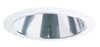 Juno Aculux Recessed Lighting 738C-WH 7" Line Voltage Adjustable Angle Cut Cone, Clear Alzak Reflector, White Trim