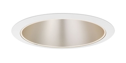 Juno Aculux Recessed Lighting 738WHZ-WH 7" Line Voltage Adjustable Angle Cut Cone, Wheat Haze Alzak Reflector, White Trim