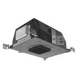 Juno Aculux AX4SQ A 12LM 27K 80CRI 12D EZB MVOLT ICAT Recessed Lighting 4 inch Square IC LED New Construction Adjustable Housing, 1200 Lumens, 2700K Color, 12 Degree Spot, eldoLED 0-10V, <1% Dim120-277V