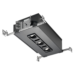 Juno Aculux Recessed Lighting IC207LSQ3A-827-F-U 2 inch 3 Heads LED New Construction IC Square Adjustable Housing 800 Lumens, 2700K Color Temperature, 80 CRI, Flood Beam, 120-277V 0-10V Dimmable Light
