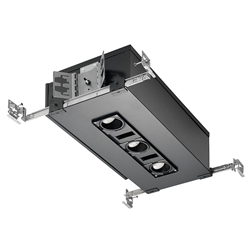 Juno Aculux Recessed Lighting IC207LSQ3A-830-N-U 2 inch 3 Heads LED New Construction IC Square Adjustable Housing 800 Lumens, 3000K Color Temperature, 80 CRI, Narrow Flood Beam, 120-277V 0-10V Dimmable Light