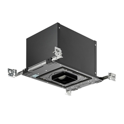 Juno Aculux Recessed Lighting IC410TSQ-W-F-M 3-1/4 inch LED New Construction IC Square Adjustable Housing 1000 Lumens, Black Body Dimming and Tunable White, 4350K-2000K Color Temperature, Flood Beam, DMX512/RDM Dimming, 120-277V