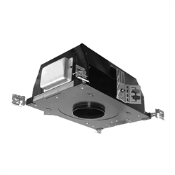 Juno Aculux Recessed Lighting IC512L-827-F-M 4 inch LED New Construction Round Adjustable IC Housing, 1200 Lumens, 2700K Color Temp, 80 CRI, Flood Beam, 120-277V, DMX522/RDM