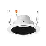 Juno J6RL G4 DB 06LM 27K 90CRI 120 FRPC BWH Recessed Lighting 6" Gen 4 Retrofit LED Downlight Trim Module 600 Lumens, 2700K Color Temperature, Black Baffle, Less Medium Base Socket Adapter